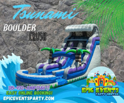 18 Ft Tsunami Boulder Crush slide Dual lane