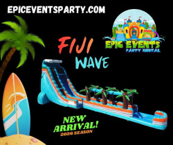 25FT Fiji Falls Single Lane with slip and slide